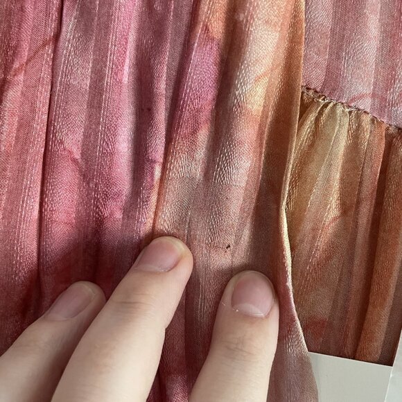 LoveShackFancy Women 4 Rainbow Cloud Silk Handkerchief Meridian Midi Dress NWT - Picture 8 of 15